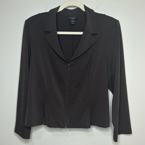 Lane Bryant Brown Jacket Size 22/24 Zipper Close Blazer - Picture 1 of 7